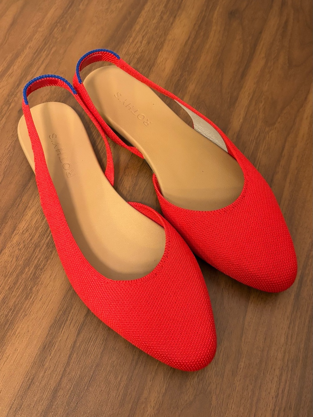 Rothy's Red Pointed Slingback Flats